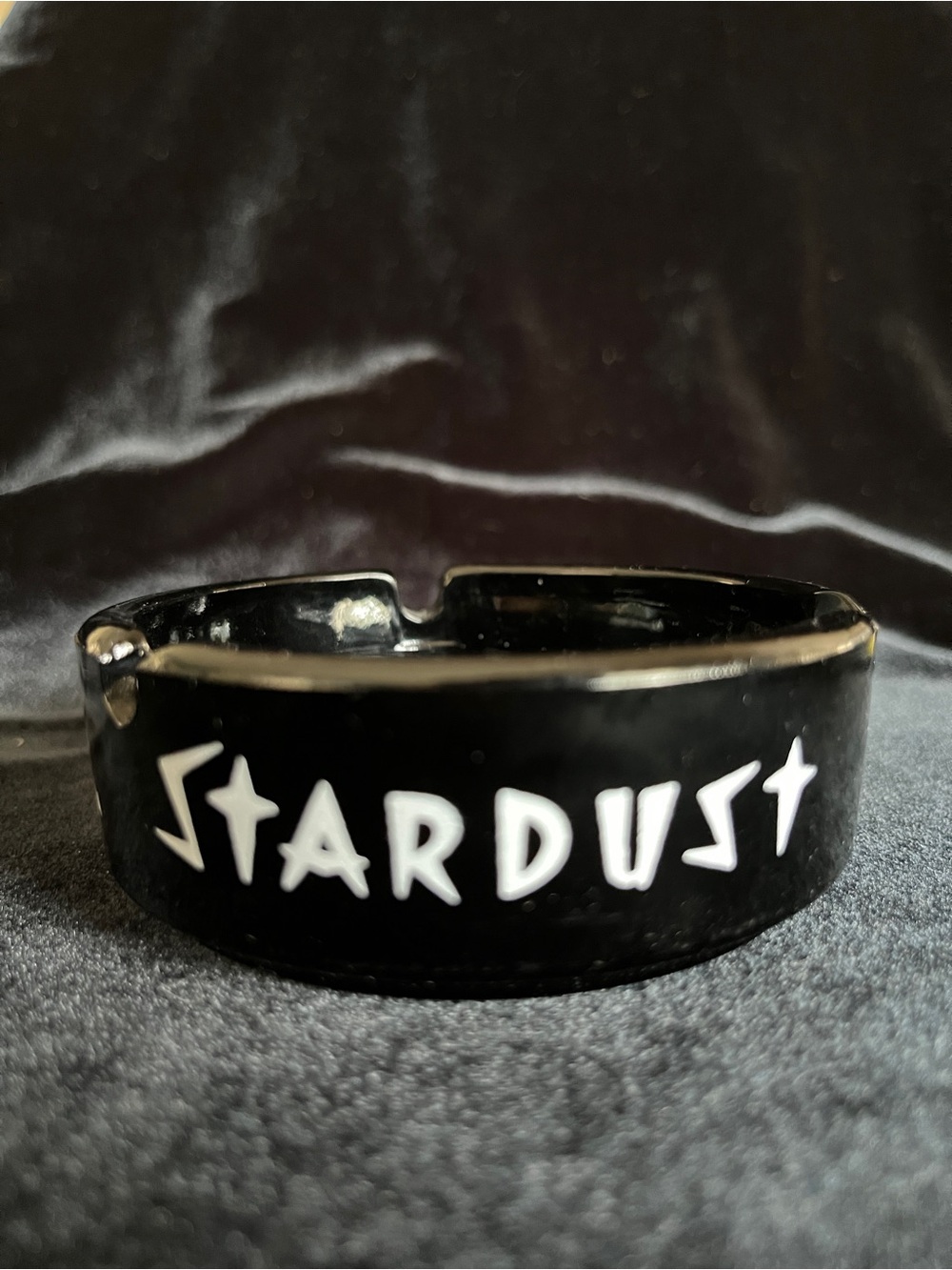 Vintage STARDUST Hotel & Casino Las Vegas Black Glass Ashtray Trinket Dish